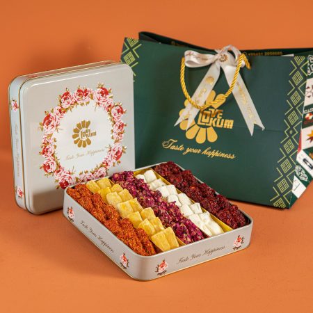 Gül Dizaynlı Premium Metal Qutu